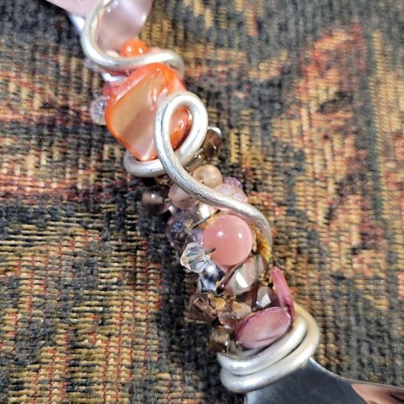 Oneida Handmade Wire Wrapped Beaded Stainless Steel Oversized Serving Spoon - Picture 5 of 7